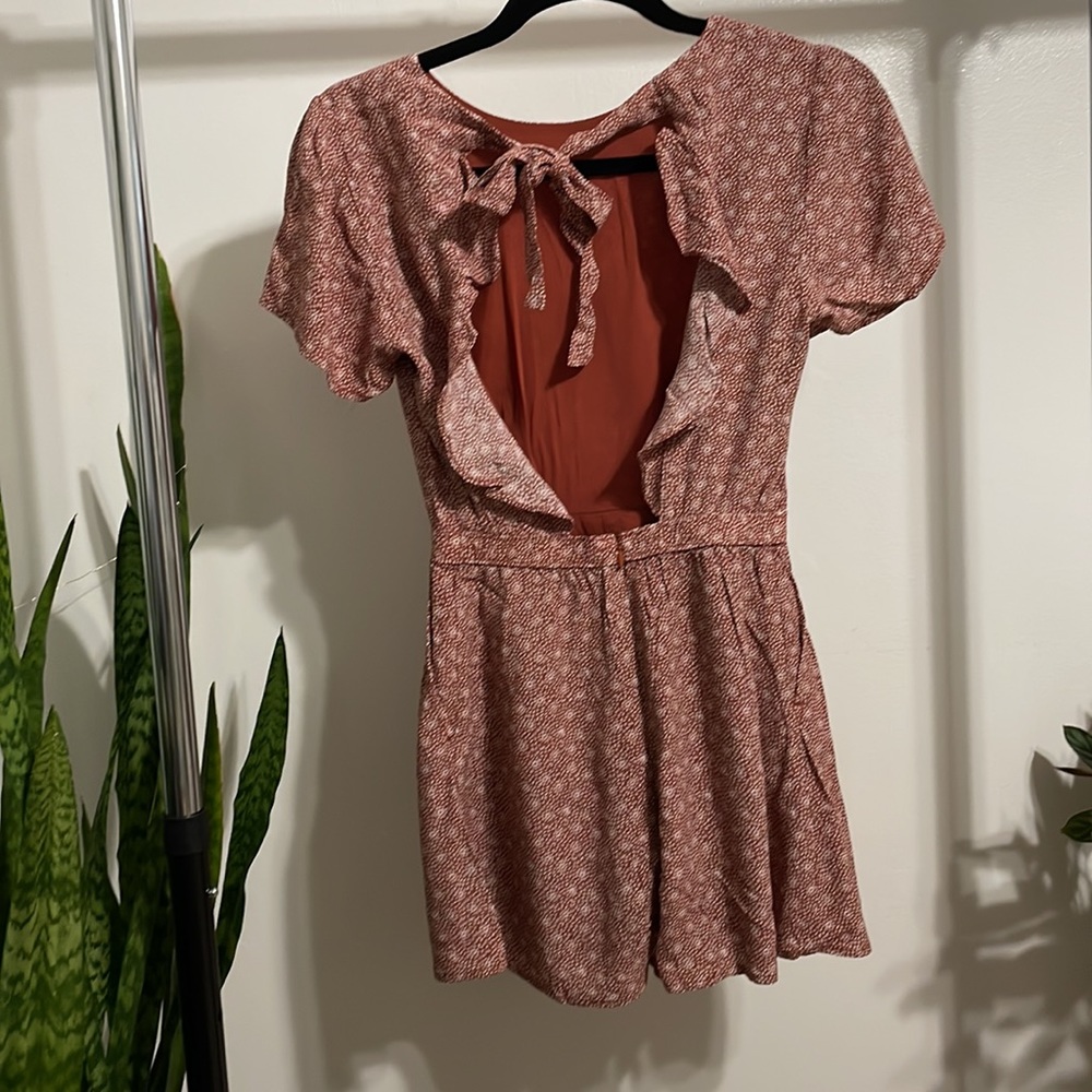 Abercrombie Maroon Pattern Romper - image 3